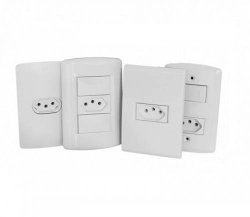 LINHA COMPLETA DE TOMADAS 2P+T E INTERRUPTORES